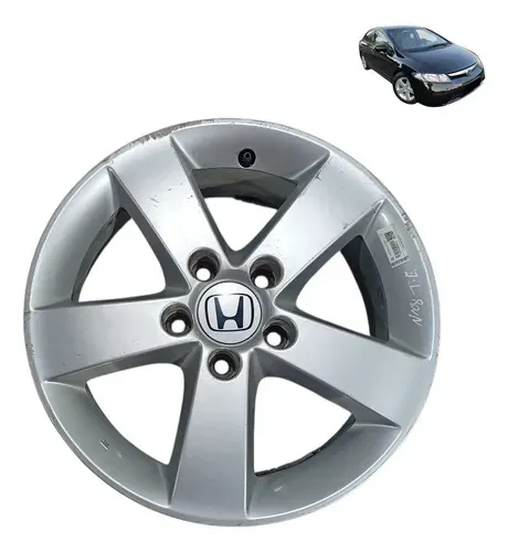 Roda Liga Leve Honda Civic Aro 16 5 Furos 2007 2011 Prata Prata