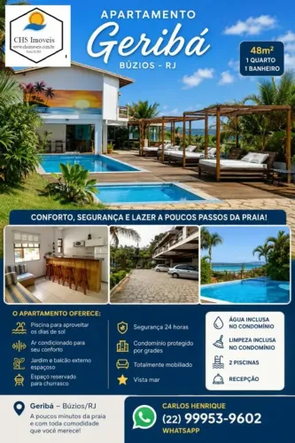 Imóvel para venda com 45 metros quadrados com 1 quarto em Geribá - Armação dos Búzios - RJ