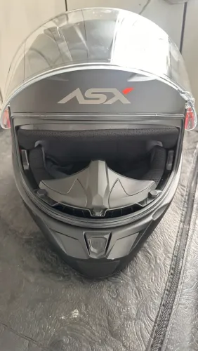 Capacete moto fechado ASX City Solid Preto Fosco Tamanho 60/L