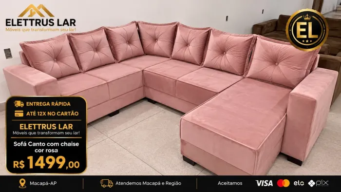 Sofás de canto com chaise novos 
