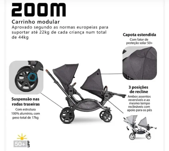 Carrinho de passeio para gêmeos