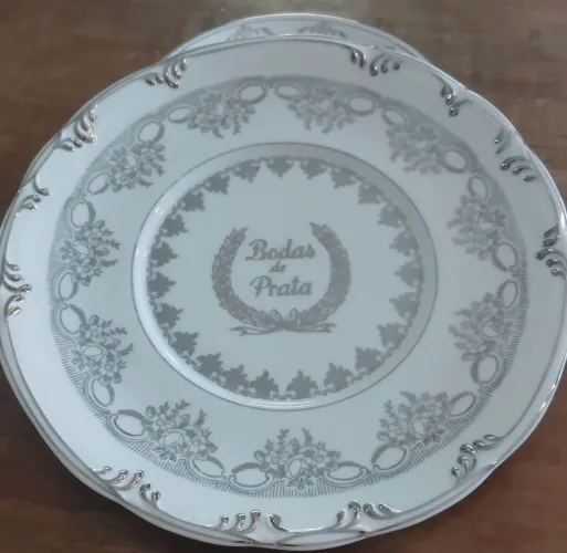 Prato 23 cm para Bodas de Prata