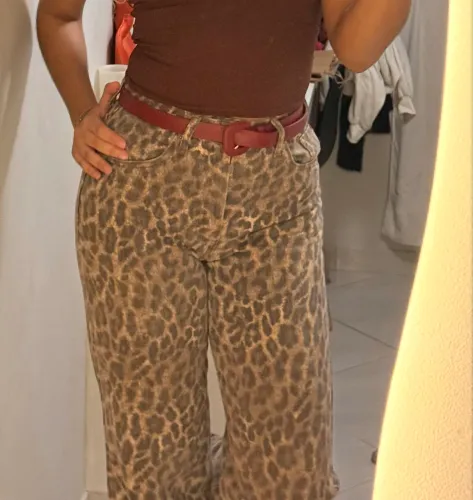 calça jeans feminina animal print oncinha 36