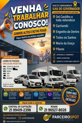 MOTORISTA ENTREGADOR - DEL CASTILHO/RJ
