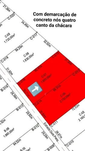 Chácara de 1.950m² no 3º Alagado 6 km da BR163 - 100% Demarcado e com Memorial Descritivo
