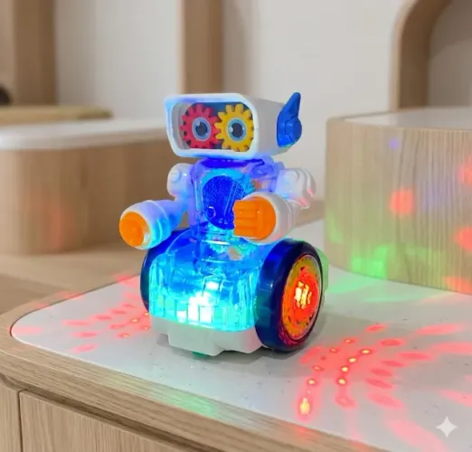 Brinquedo Robô Elétrico com luzes LED e Engrenagens