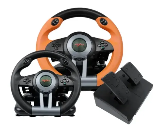 Volante Gamer PNX, Vibração Joystick Simulador Driving C/ Pedal