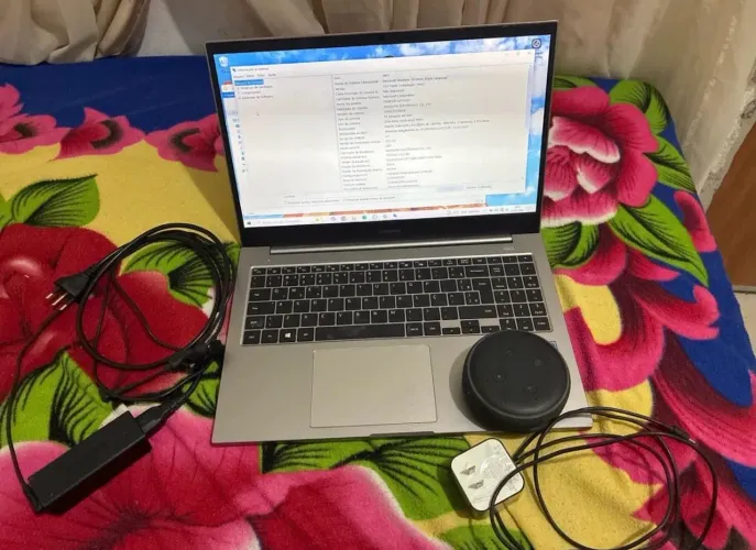 notebook samsung + alexa echo dot (ambos com carregador)