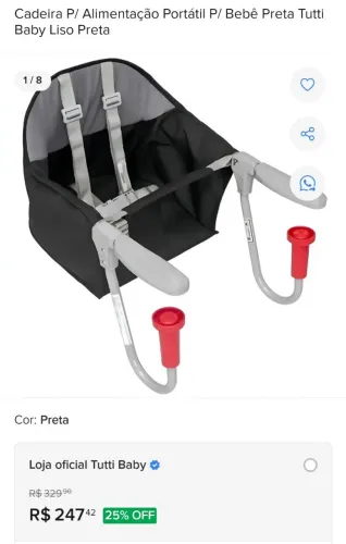 Cadeira de alimentação para mesa