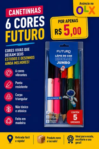 CANETINHAS 5 CORES FUTURO