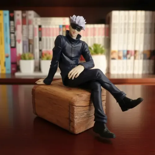 Boneco do personagem Satoru Gojo Jujutsu Kaisen + caixinha De Madeira Porta Anel