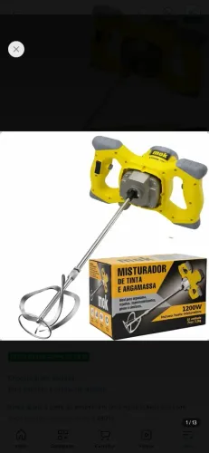 Misturador/batedor argamassa tinta mok 110 seminovo 1200w