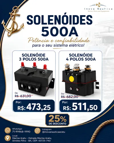 Solenoide 3 até 4 polos 500A