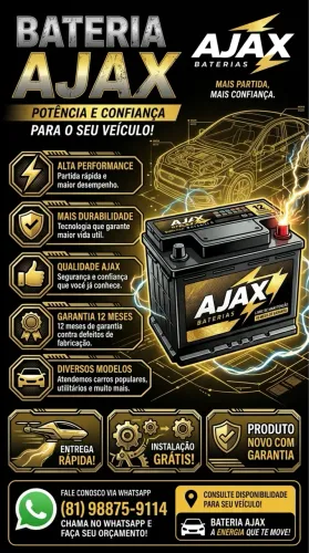 Bateria de carro ajax entrega e instalação grátis