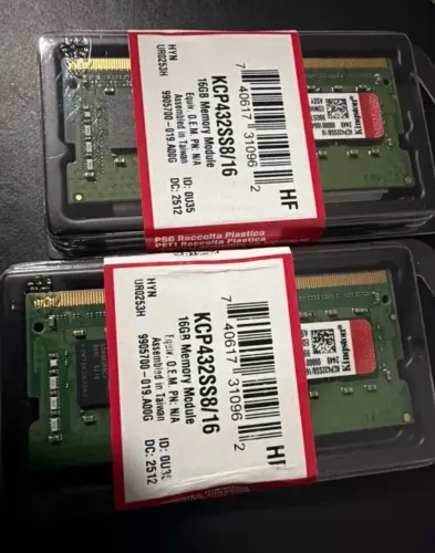MEMÓRIA RAM 32gb 2x16 GB DDR4-3200 kingston KCP432SS8/32GB (