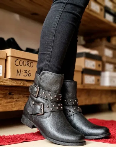 Bota feminina coturno N:36 Couro