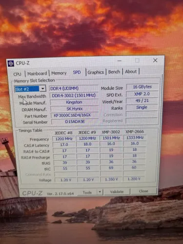 Memória ram Kingston 16gb 3000mhz