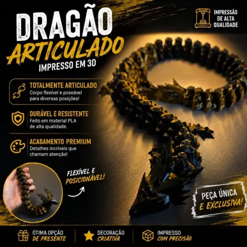 IMPRESSAO 3D - DRAGAO ARTICULADO