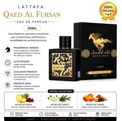 PERFUME LATTAFA QAED AL FURSAN ORIGINAL LACRADO!