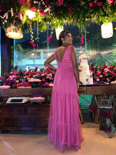 Vestido madrinha rosa pink