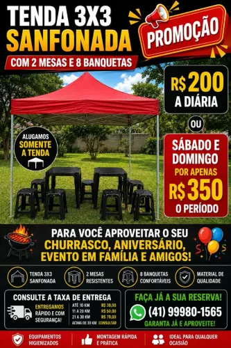 Locação de tendas mesas e banquetas 