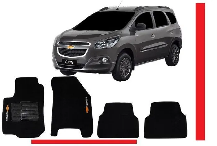 Jogo Tapete Automotivo Chevrolet Spin 4pçs Preto aqkkm szokw