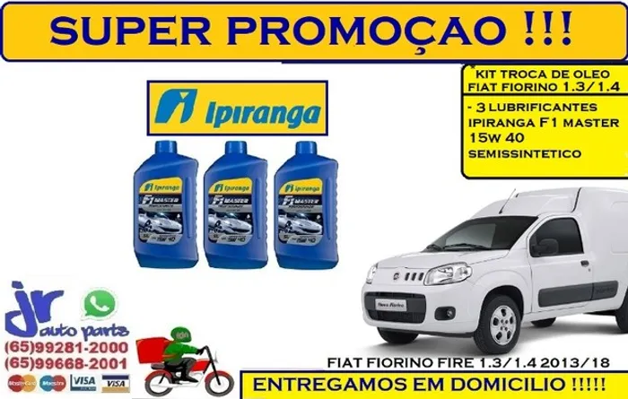 Kit Lubrificante Ipiranga F1 Master 15W40 Fiat Fiorino 1.3/1.4  2013/18
