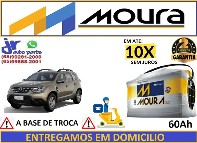 Bateria Moura 60ah Renault Duster Oroch 2014 a 2019 12v 