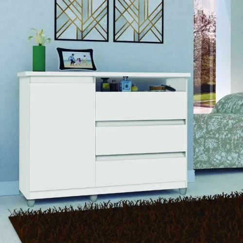 Comoda Sky Branco Até 12x - Frete Grátis