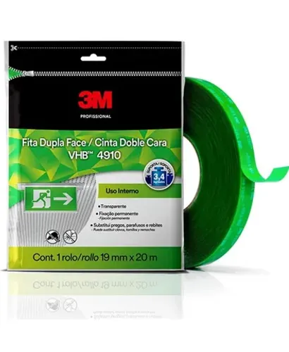Fita Dupla Face 3M 19mm 20Mts Cinta Doble Cara VHB 4910 19mm x 20m