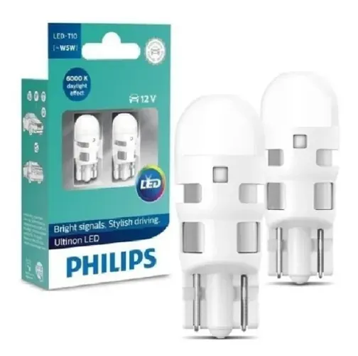 Par Lâmpada T10 Pingo Pinguinho Led Branca Philips