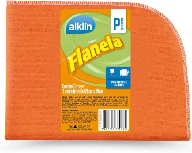 Flanela Para Limpeza Multiuso Laranja 28 x 38cm - Autoklin