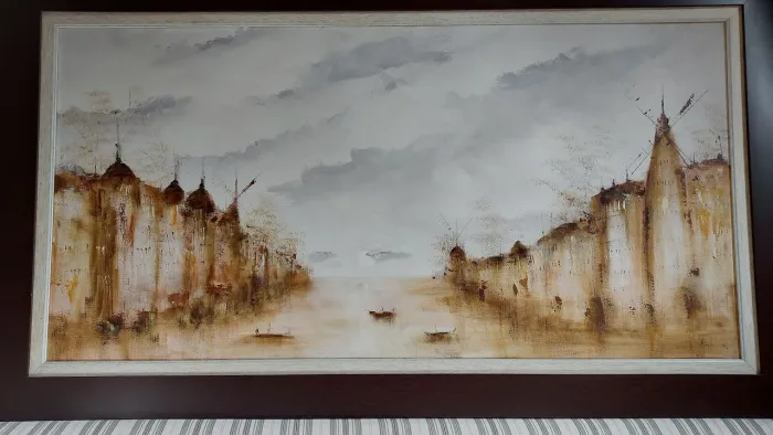 Quadro decorativo pintado a óleo rio de Veneza