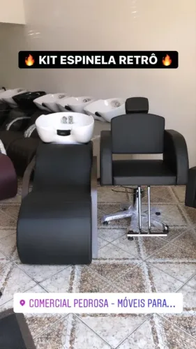 KIt cadeira e lavatório para salão ou barbearia 