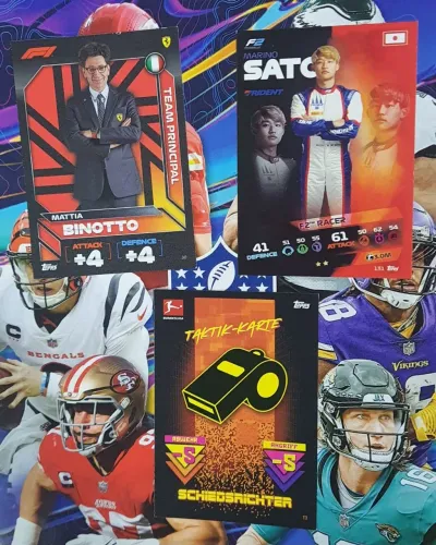 3 Cards Esportivos e de F1 F2 e Bundesliga - Topps