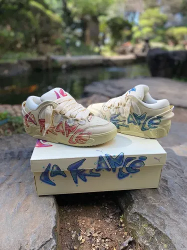 Lamelo Ball x Puma LaFrancé Airbrush Creamy Vanilla Desert Dust (43) Entrega em SP Capital
