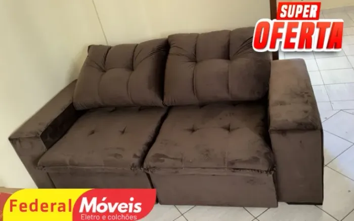 Sofá 2,00m Ret/Rec Veludo FAZEMOS ENTREGA 
