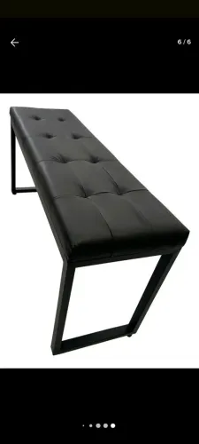 PROMOÇÃO Banco Estofado Preto com Design industrial NOVO  