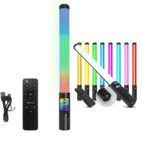 Bastao De Led Luz Varinha De Mão - RGB - Para Fotografia - Bastão