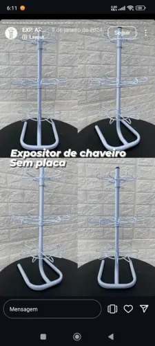 Expositor de chaveiros sem placa