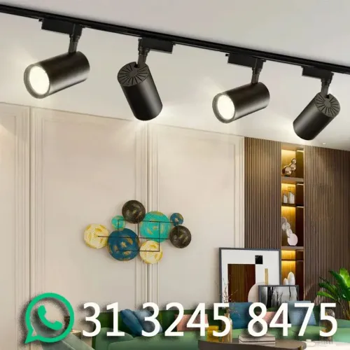 Luminária Trilho Eletrificado + 3 LED Spot 1 Metro
