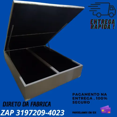 Box Baú Queen 1.58x1.98 Blindado com Amortecedor