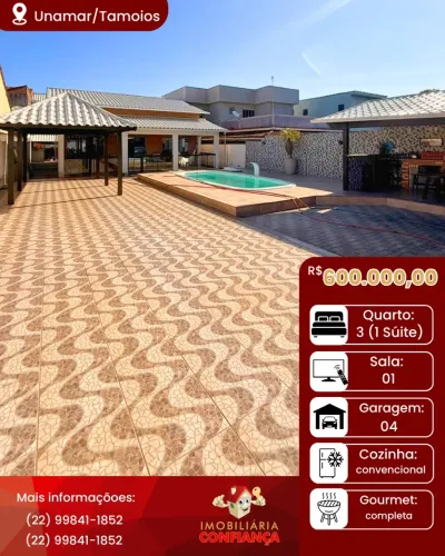 A casa perfeita para quem ama conforto e lazer em Unamar/Tamoios!