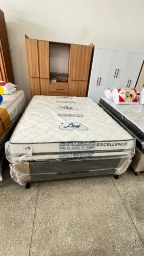 Cama Para Casal Padrão Excellence De Molas Ensacadas Tecido em Malha Fria Suporta 120 kilo