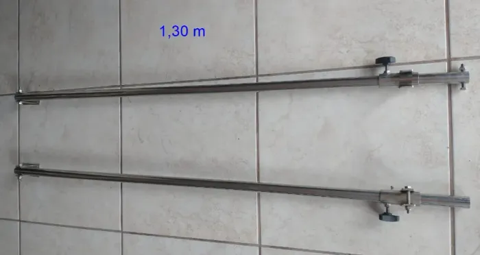 Braço de aço inox com corrediça para toldo de motorhome