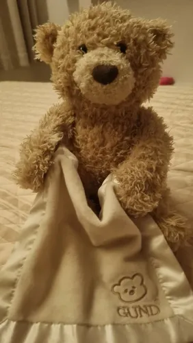 Urso Pelúcia GUND Peak-a-Boo Ursinho(Semi-Novo) Importado fala e se esconde  