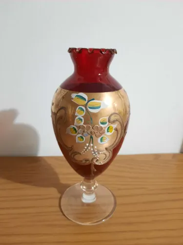 Floreira antiga veneziana art nouveau cristal 