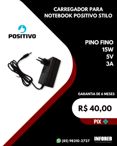 Carregador para notebook Positivo Stilo 15W