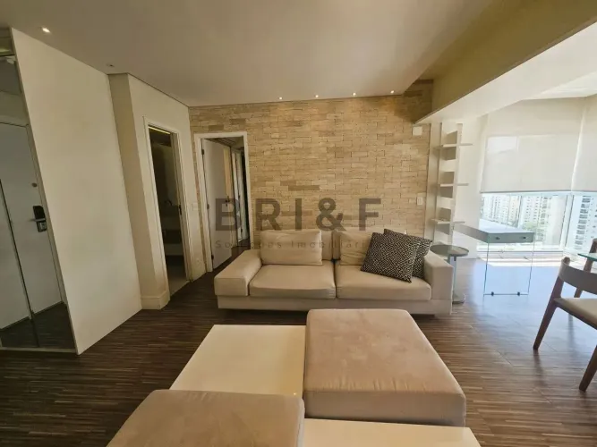 Apartamento semi mobiliado, 1 dormitório para locação Brooklin, 1 vaga