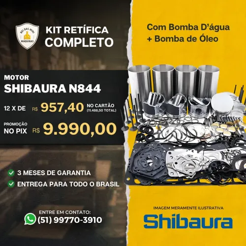Kit Retifica Motor Shibaura N844 Completo com Bomba de água e óleo 